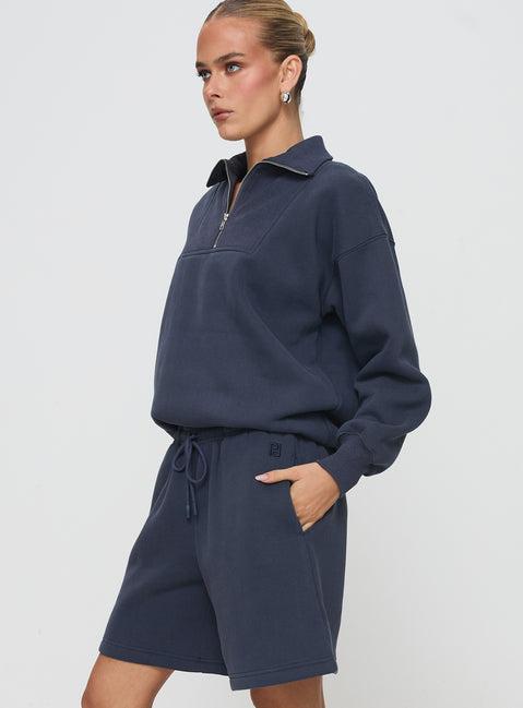 Dream Fleece Quarter Zip Sweatshirt Navy Product Image