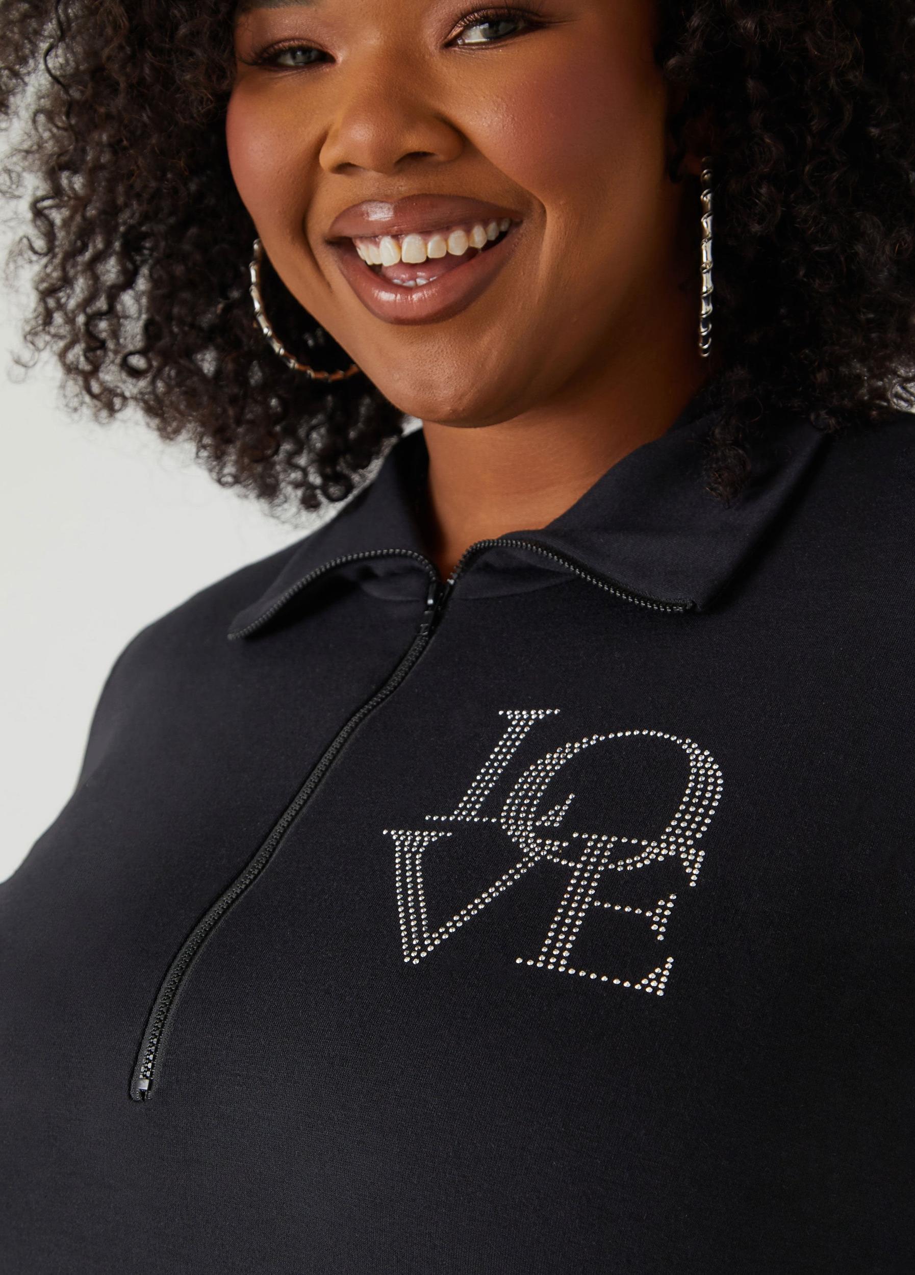 Plus Size Love Crystal Pullover Ashley Stewart Product Image