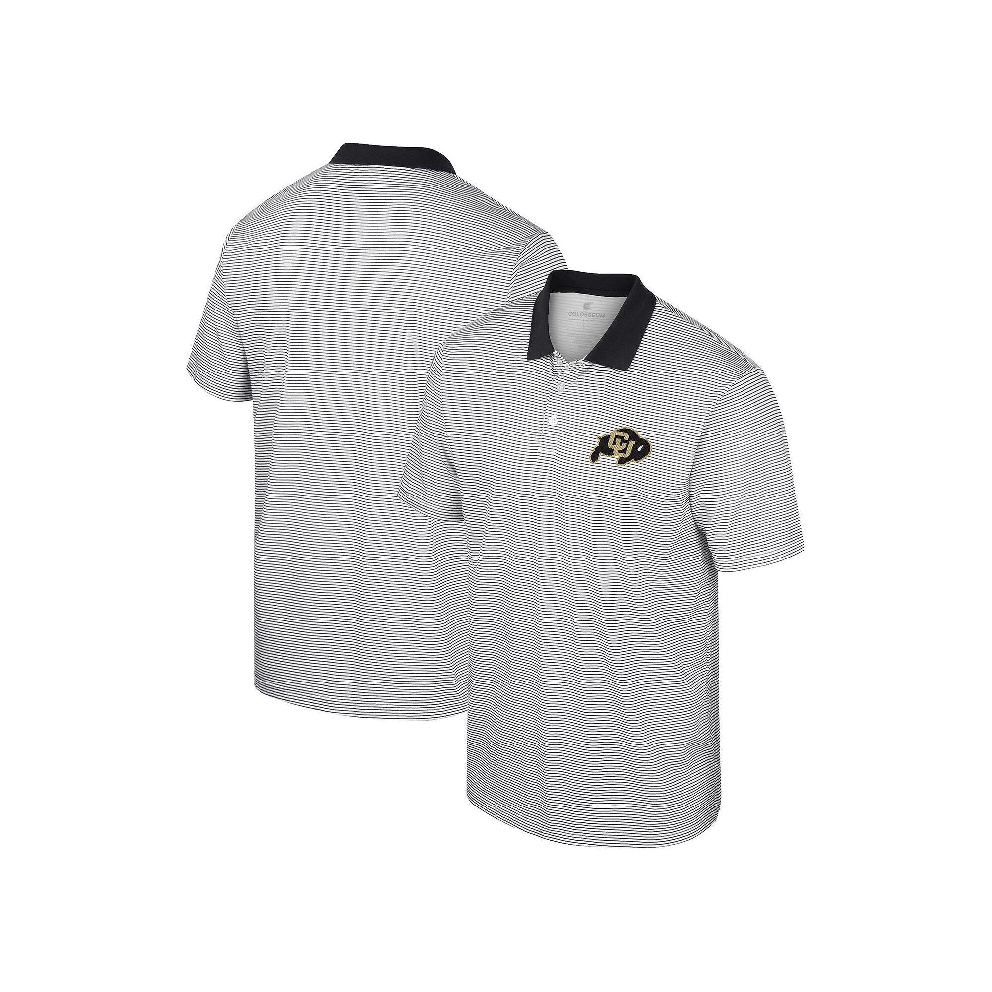 Men's Colosseum White/Black Providence Friars Print Stripe Polo,  Product Image
