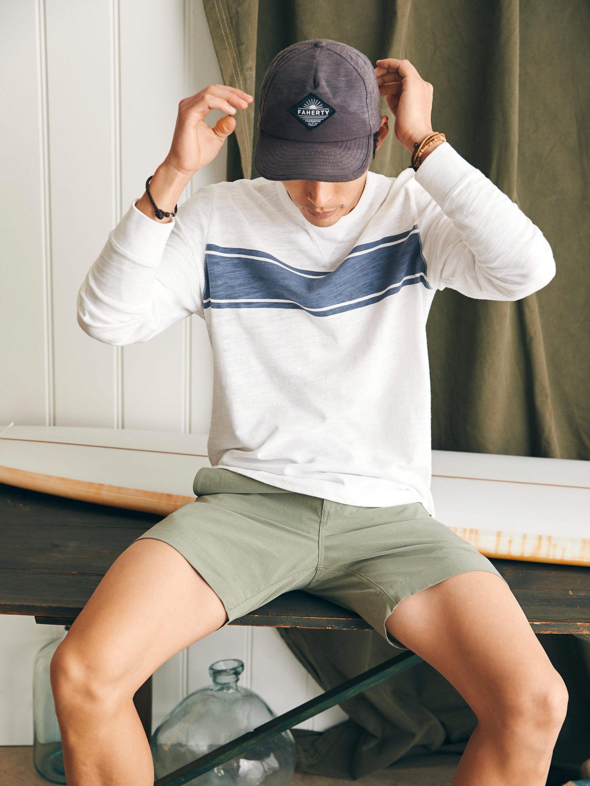 Sunwashed Slub Crew - White Surf Stripe Male Product Image