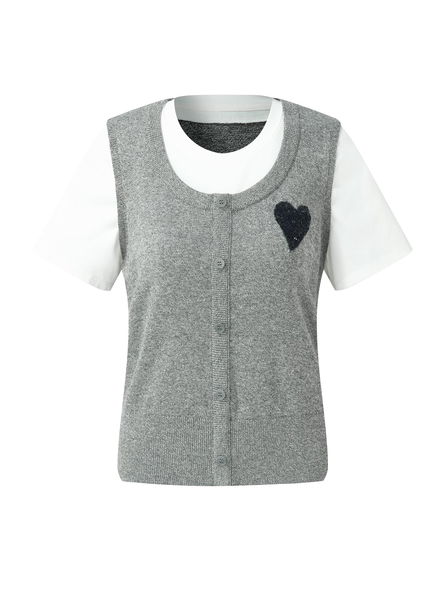 Lyocell Cotton Blend Women Mock Layered T-shirt Product Image