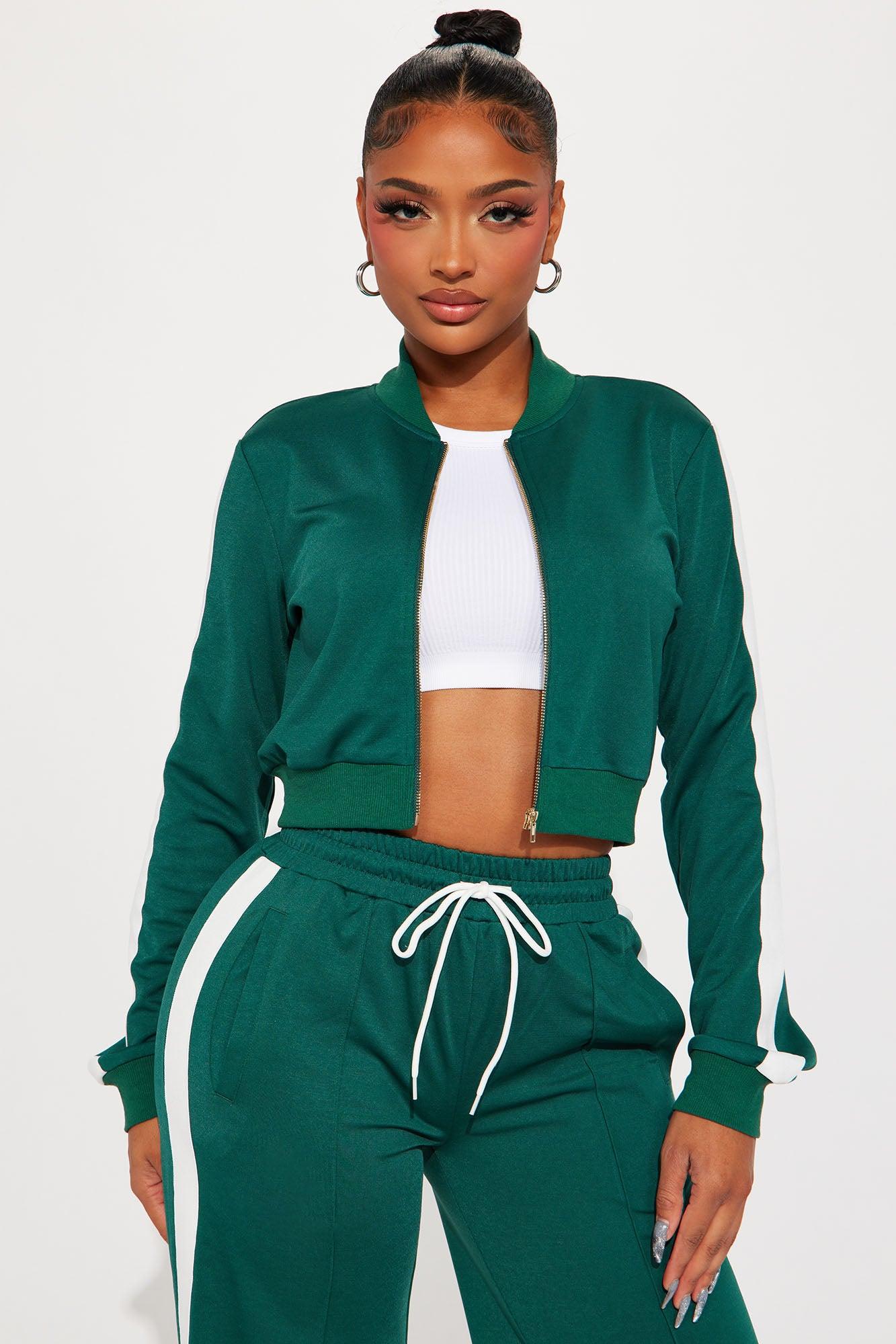 Hanging Out Later Track Pant Set - Hunter Product Image