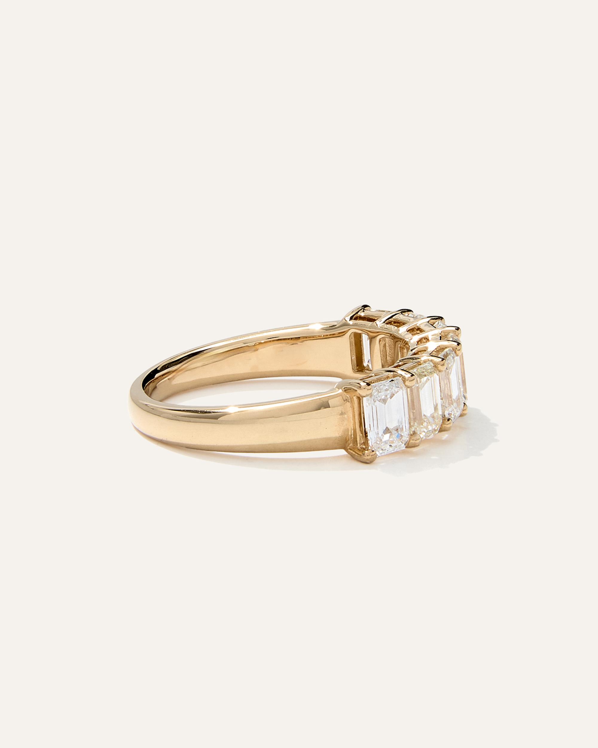 Quince | Women's Lab Grown Diamond Emerald Seven Stone Band Rings Product Image