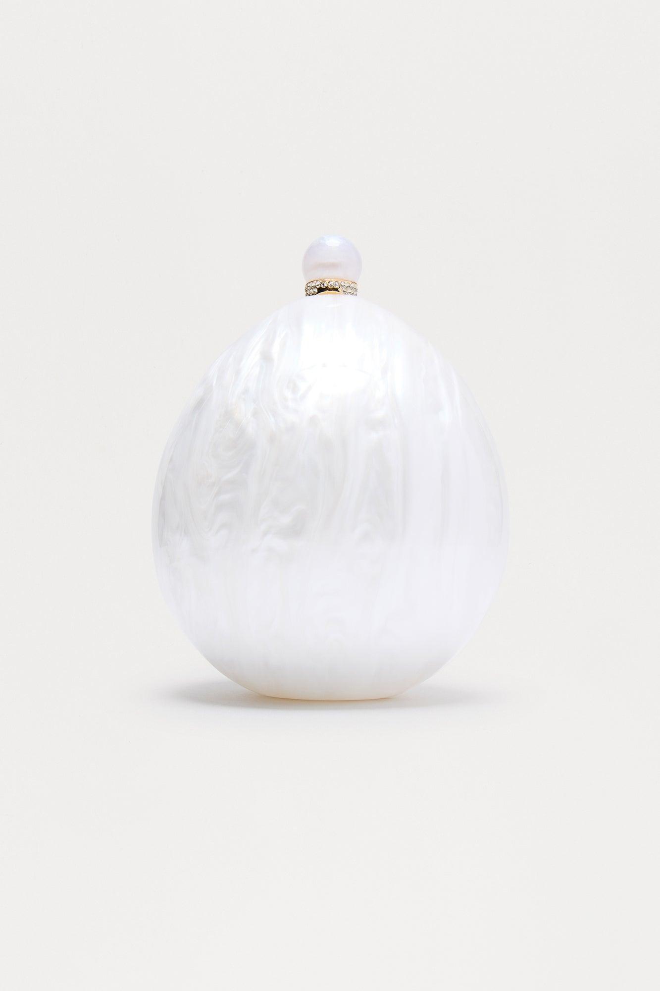 Statement Pearl Clutch - White Product Image