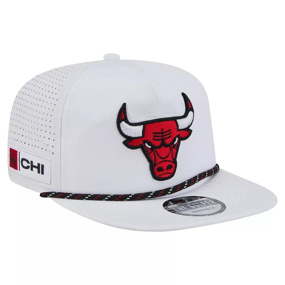 Men's New Era White Chicago Bulls Performance Rope Golfer Adjustable Hat Product Image