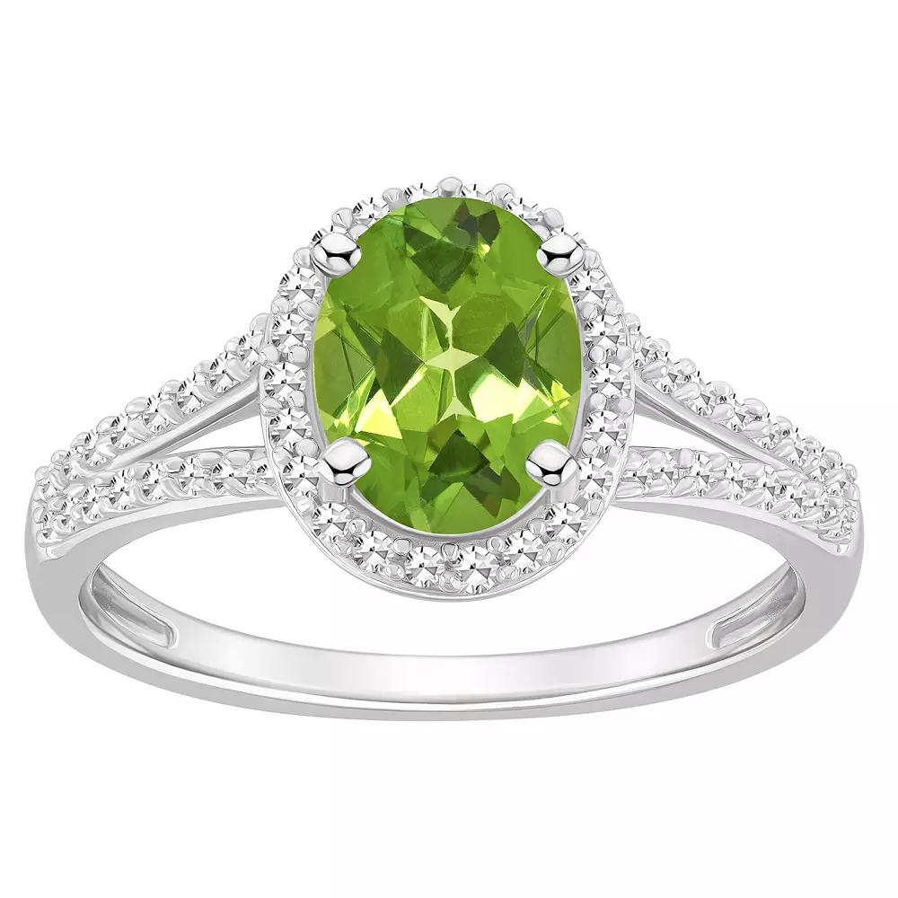 Celebration Gems Sterling Silver Gemstone & 1/4 Carat T.W. Diamond Halo Ring, Women's,  Product Image