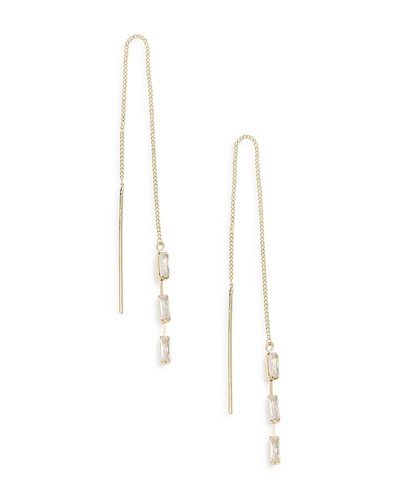 Ettika Triple Baguette Chain Threader Earrings Product Image
