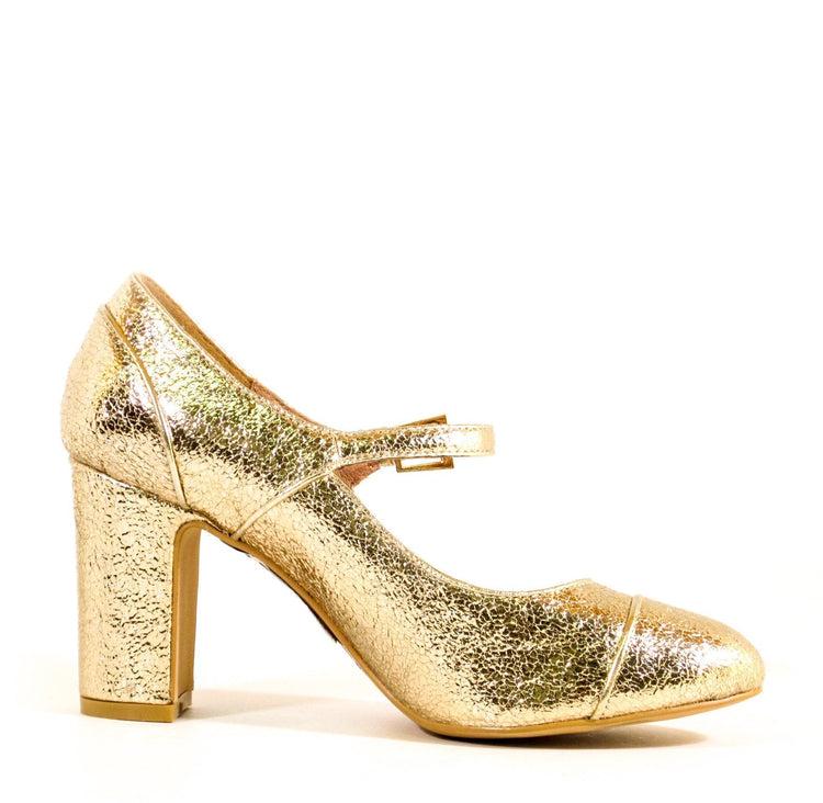 Orlando Gold Mary Jane Heels Product Image