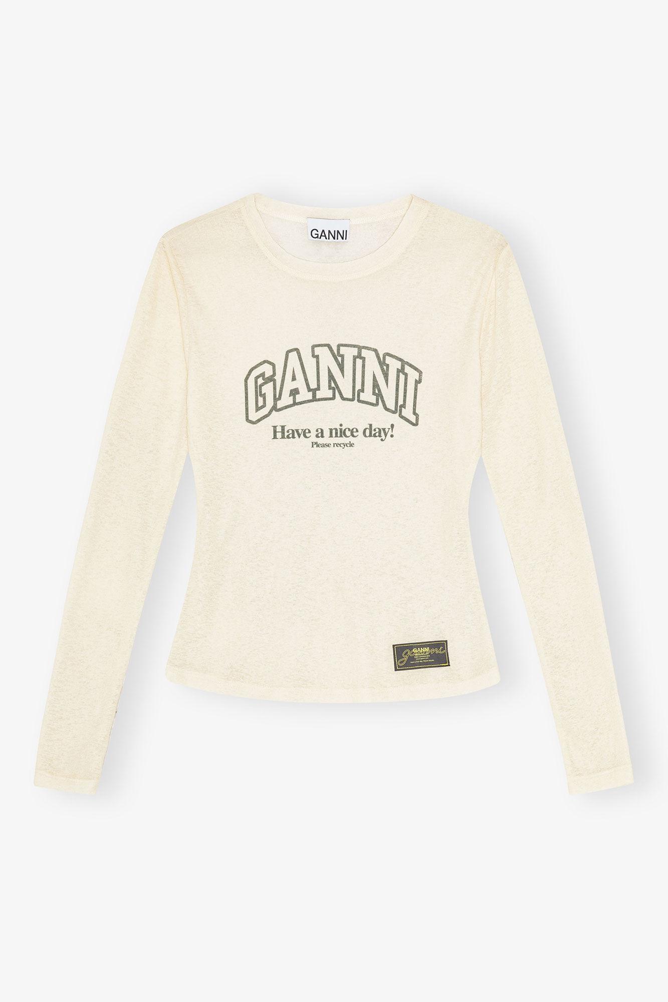 Printed Marl Mesh Long Sleeve Top Product Image