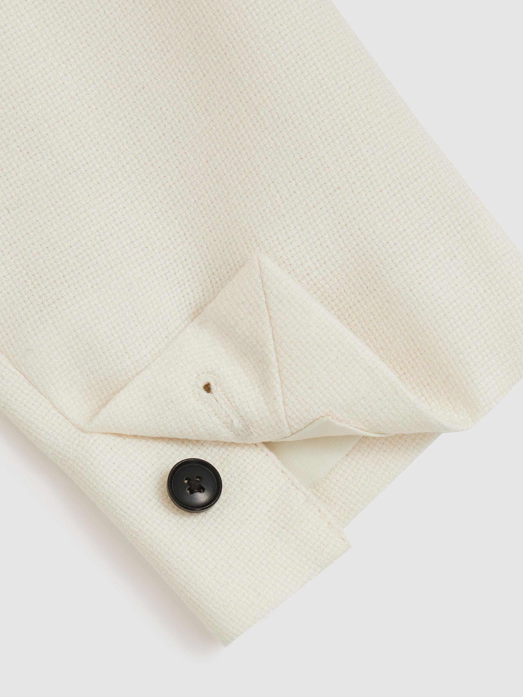 Regular-Fit Double-Breasted Sharkskin Wool-Blend Suit Blazer in Charcoal Grey Product Image