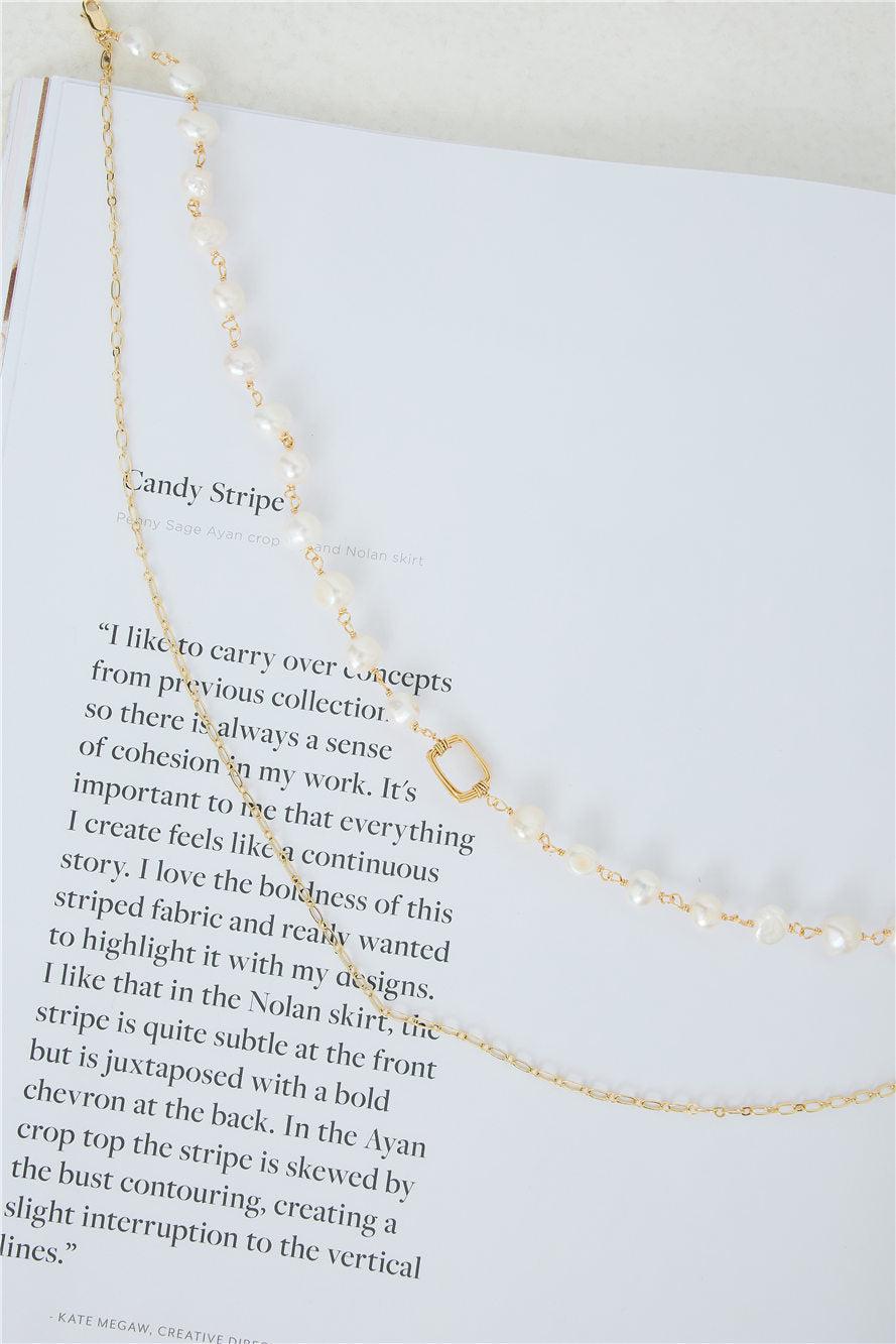 Washed Up Freshwater Pearl Necklace Gold Product Image