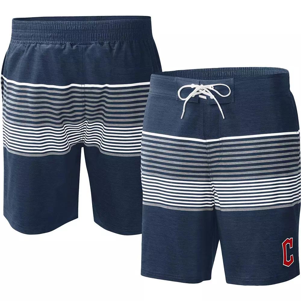 Men's G-III Sports by Carl Banks Navy Cleveland Guardians Coastline Volley Swim Shorts, Size: Small, Grd Blue Product Image