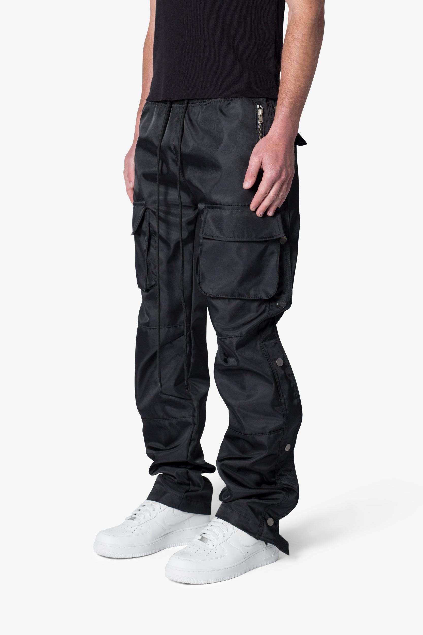 Snap Front Cargo Pants - Black Product Image