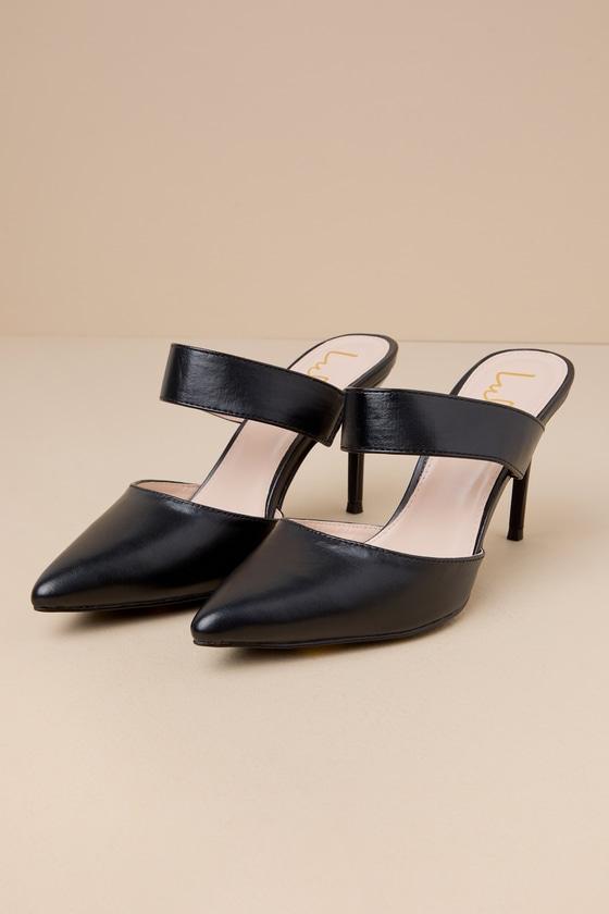 Faire Black Pointed-Toe Mules Product Image