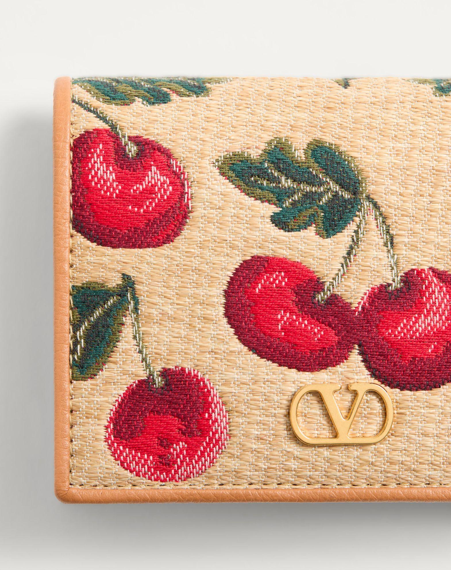 Vlogo Signature Cherryfic Jacquard Raffia Wallet Product Image