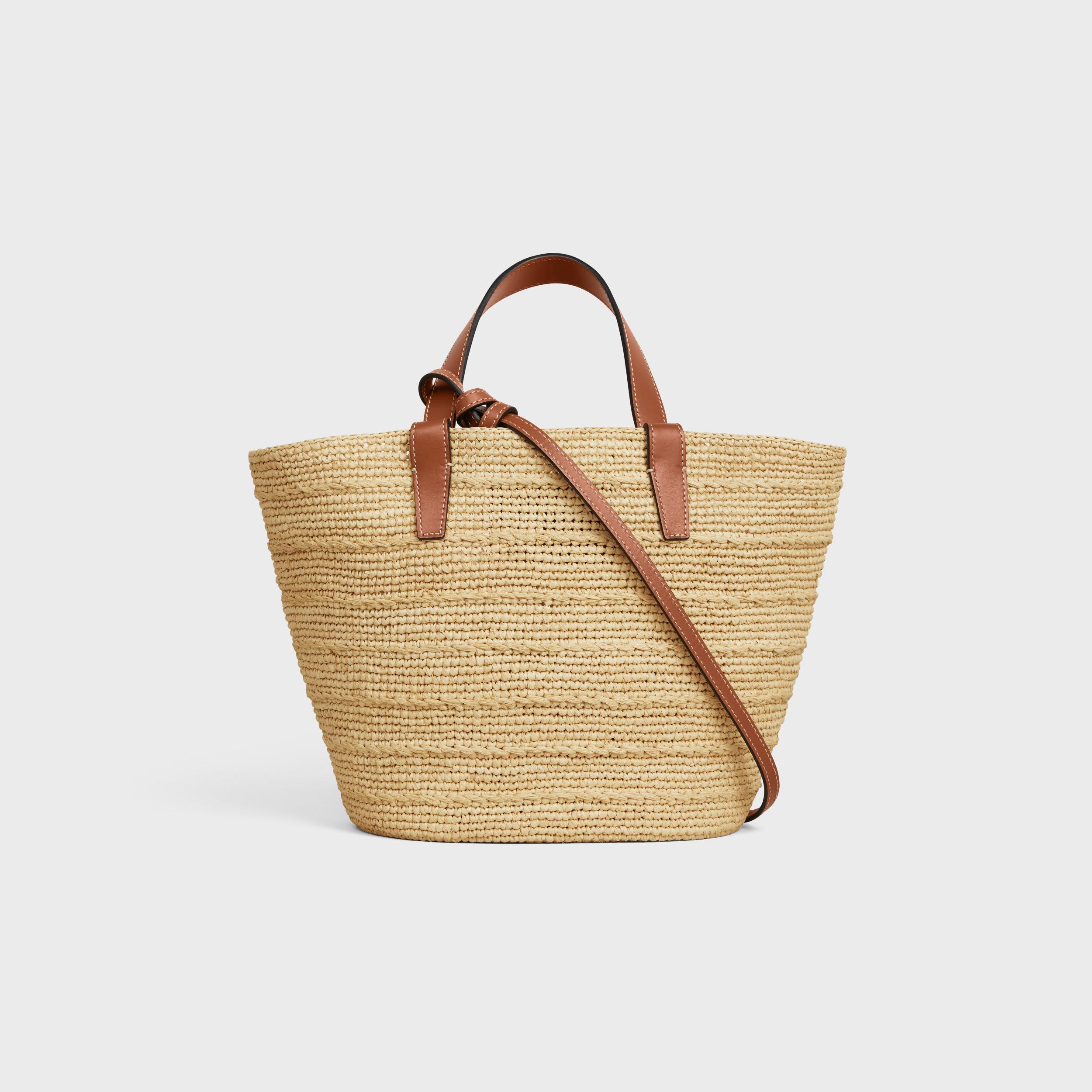 TEEN SUPPLE CELINE CLASSIC PANIER IN Raffia and calfskin Product Image