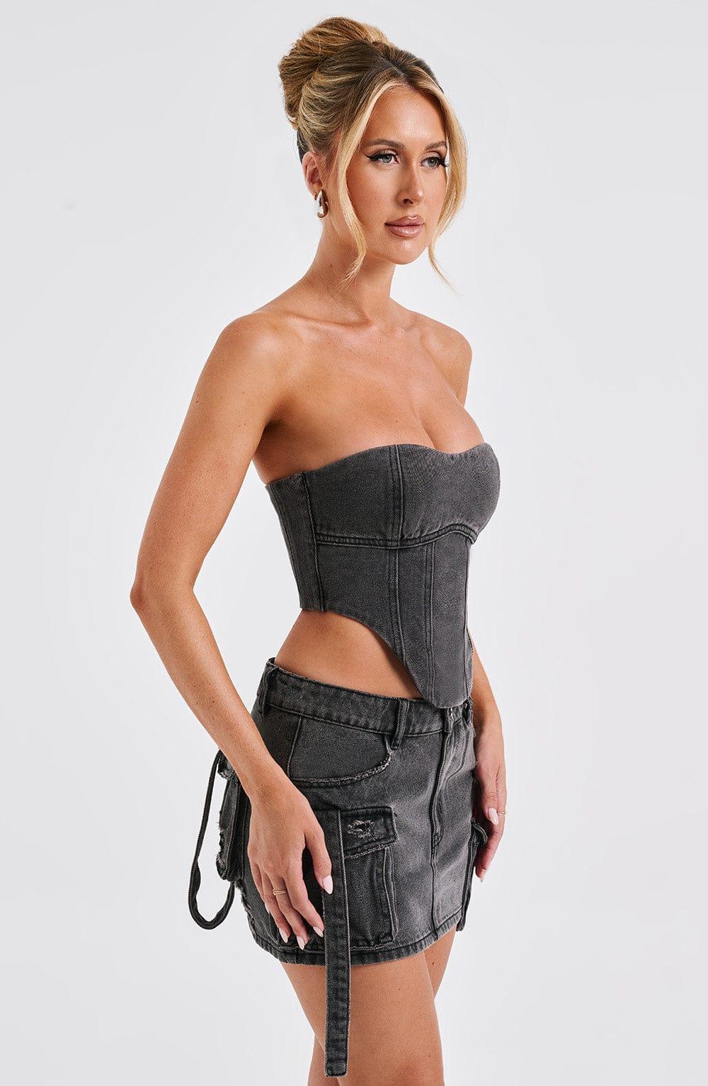 Billie Mini Skirt - Black Wash Product Image