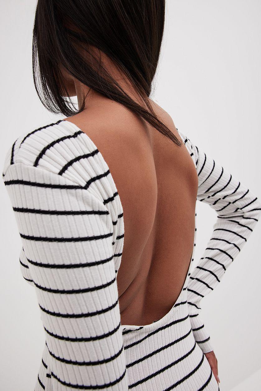Stripe Deep Back Maxi Dress Product Image