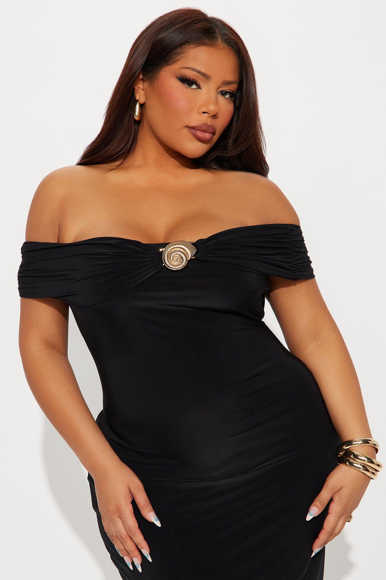 Ruby Off Shoulder Maxi Dress - Black Female Product Image