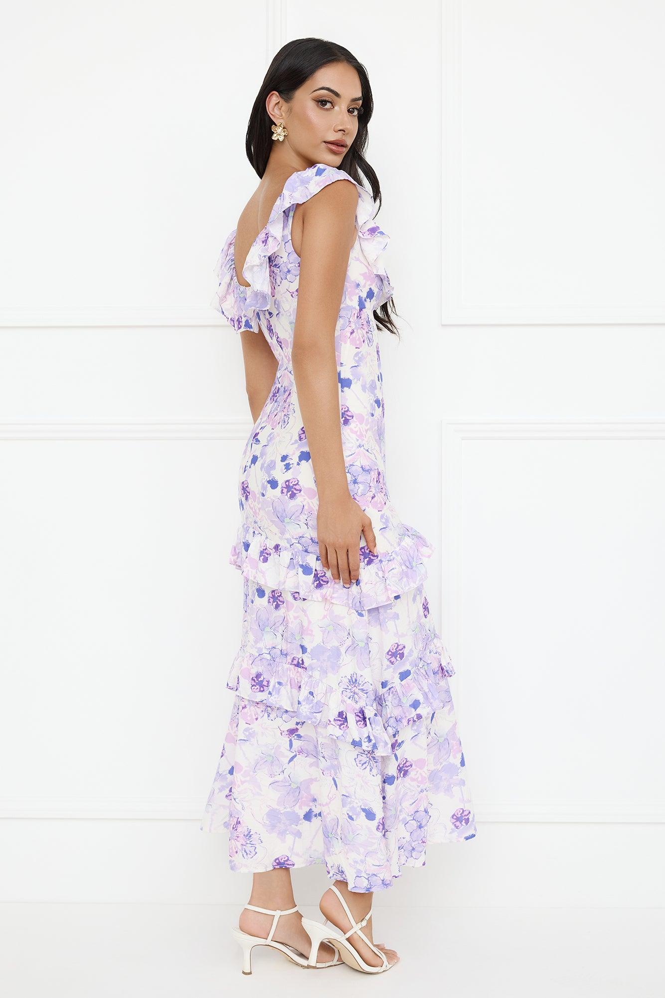 Midnight Magnolia Maxi Dress Purple Product Image