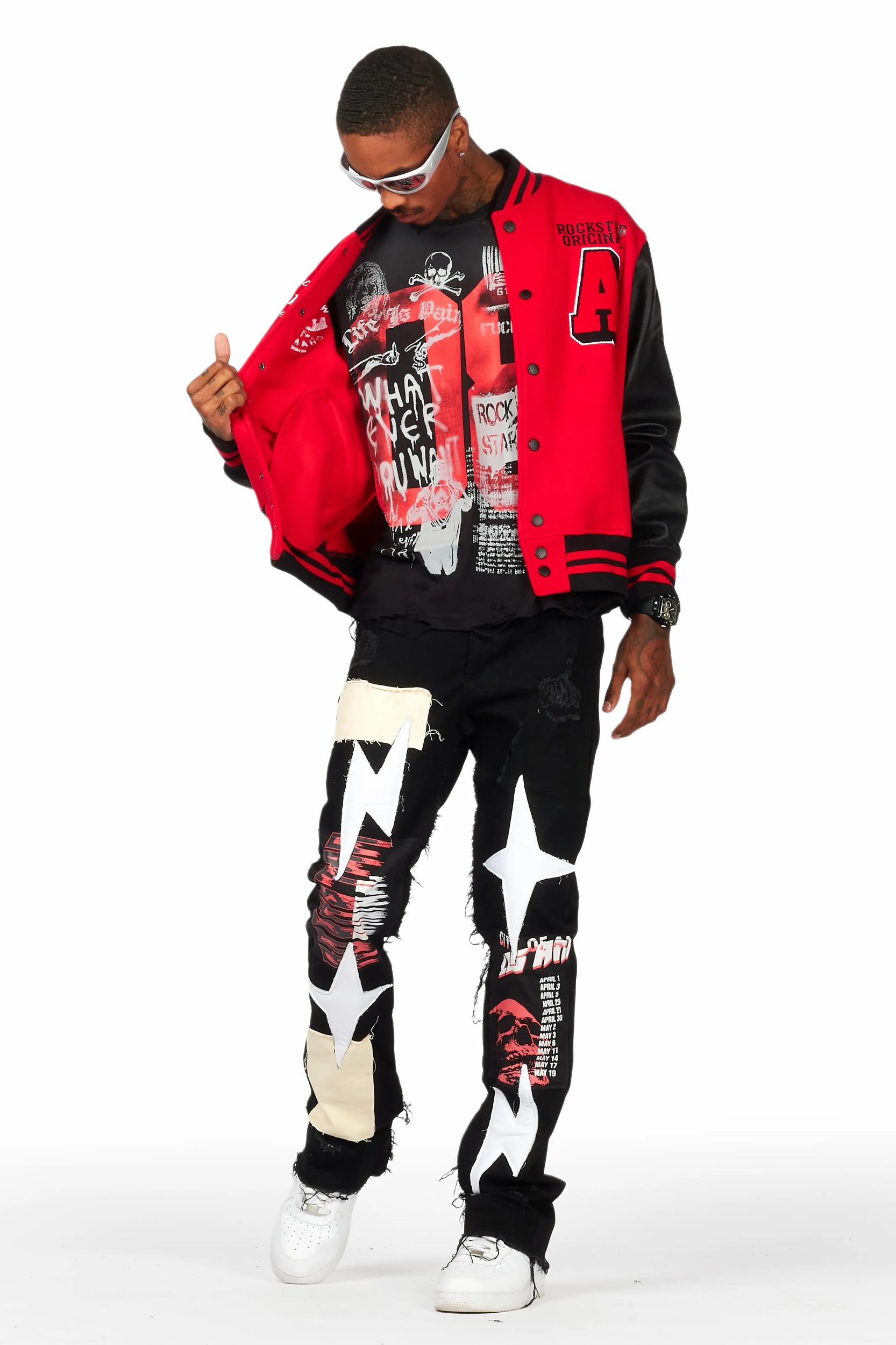 Grill Black Graphic Oversized T-Shirt Male Product Image