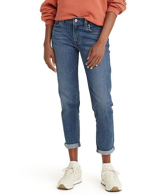 Levi's® Mid Rise Destructed Tapered Leg Boyfriend Jeans Product Image