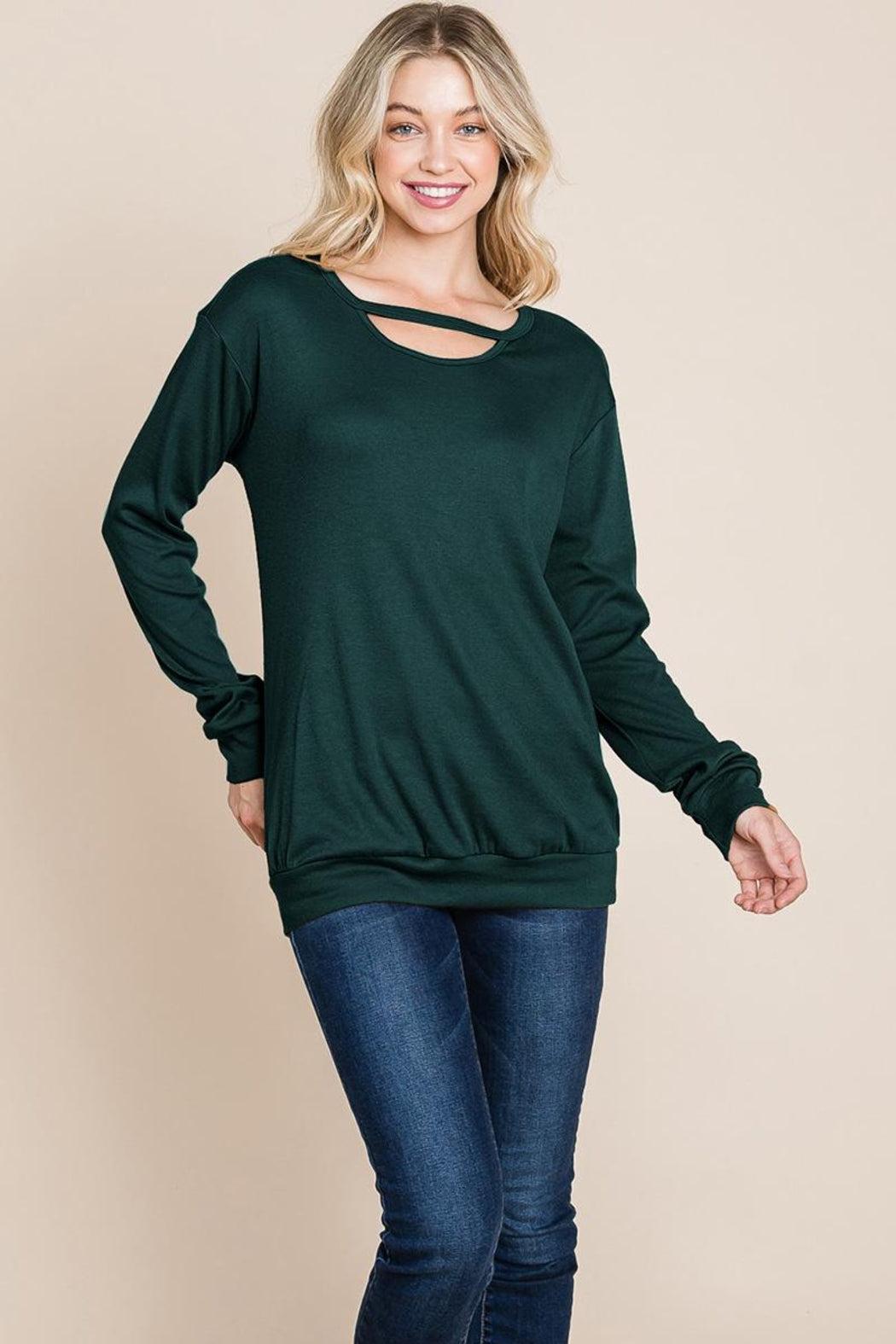 Cut Out Knit Sweatshirts Tops Product Image