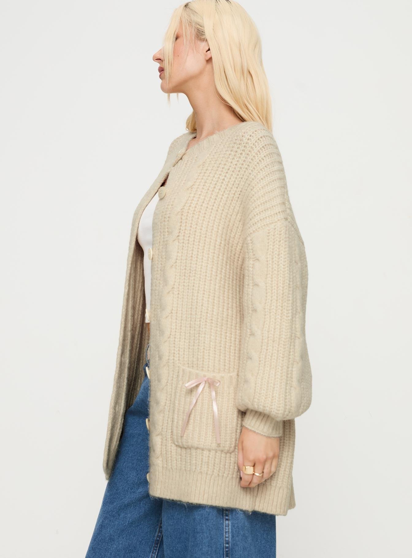 Cameliah Knit Cardigan Cream Product Image