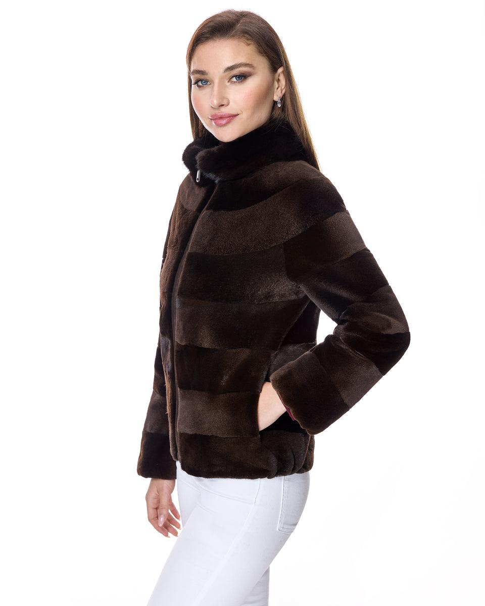 Horizontal Sheared Mink Jacket Product Image