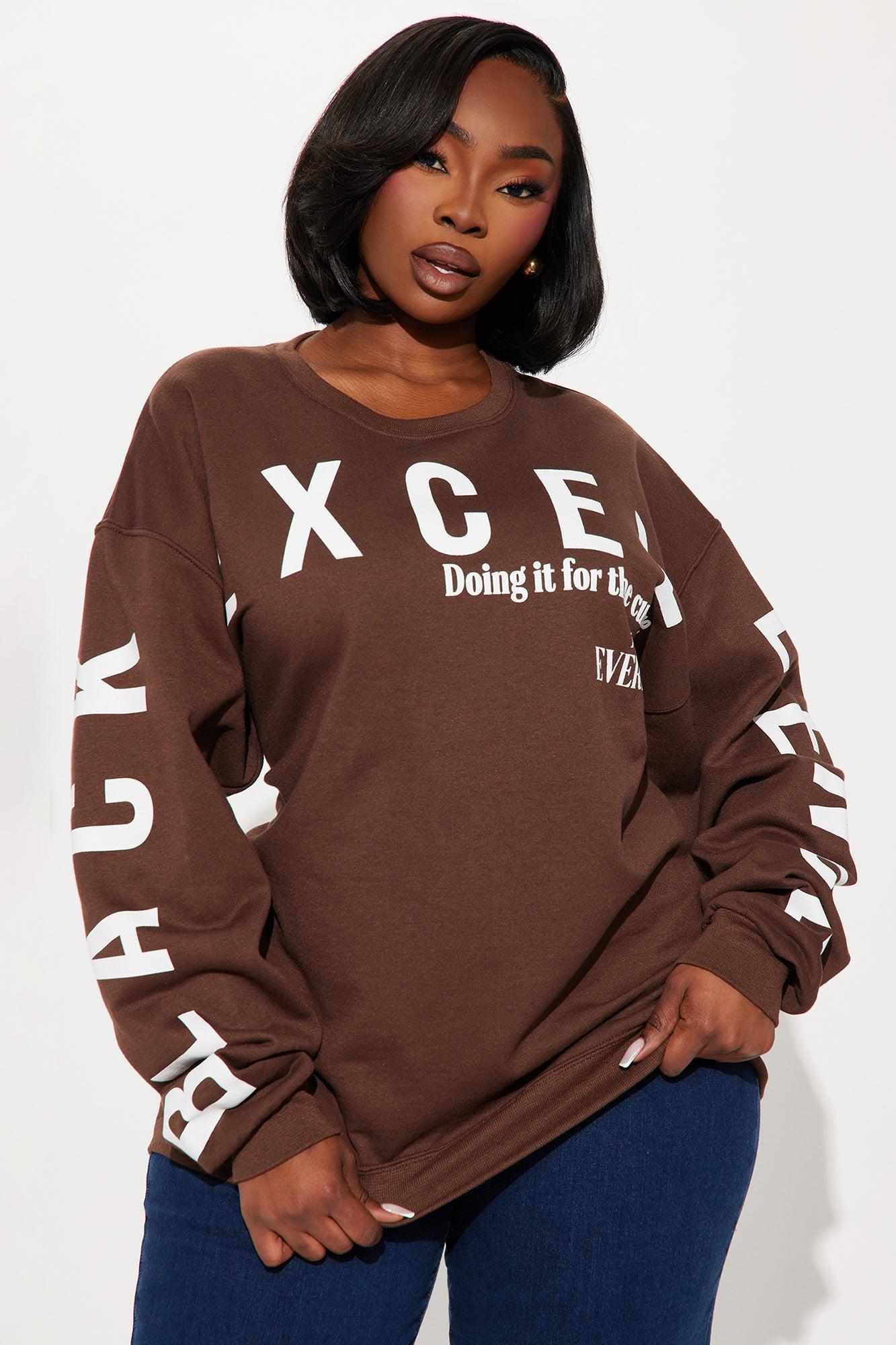 Black Excellence Crew Neck Sweatshirt - Brown Product Image