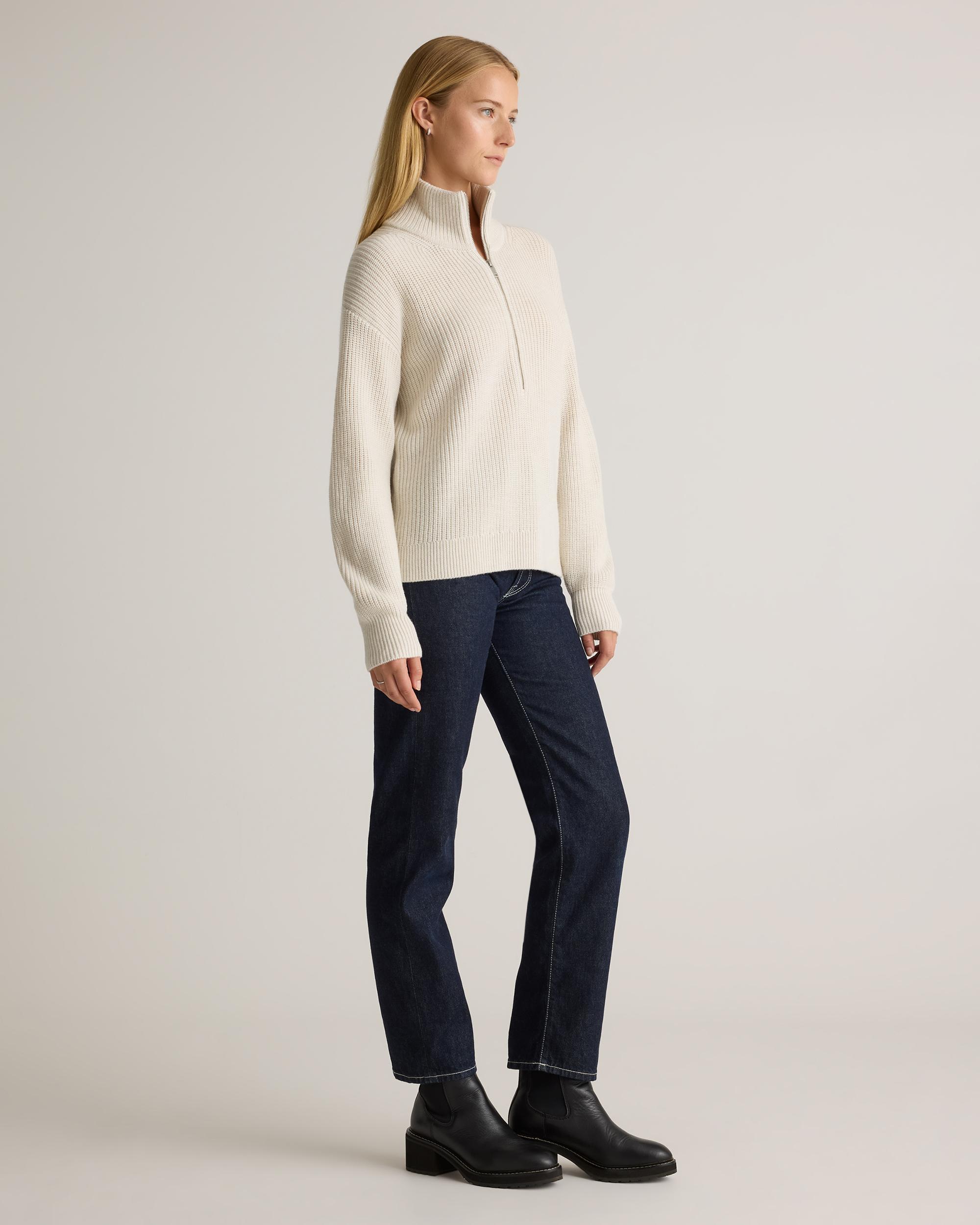 Quince | Women's Australian Merino Wool Half Zip Sweater Product Image