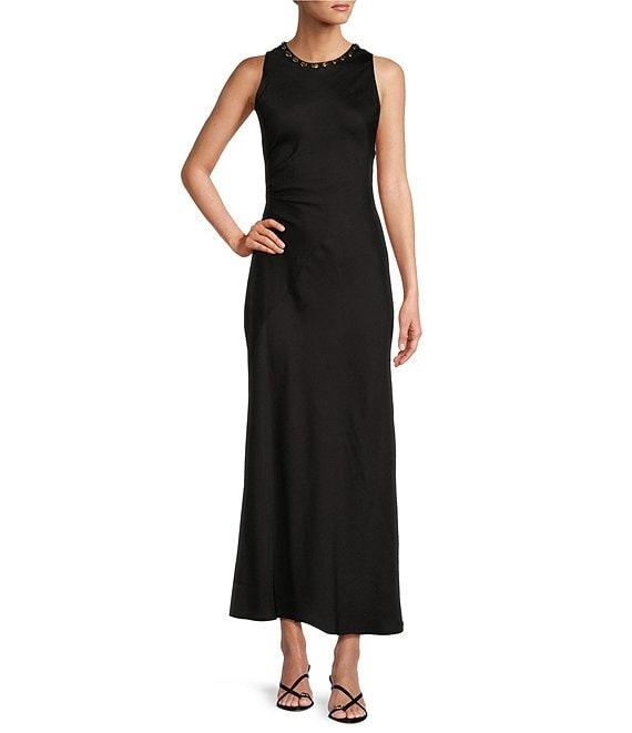 Antonio Melani Sparrow Linen Blend Shell Round Neckline Sleeveless Maxi Dress Product Image