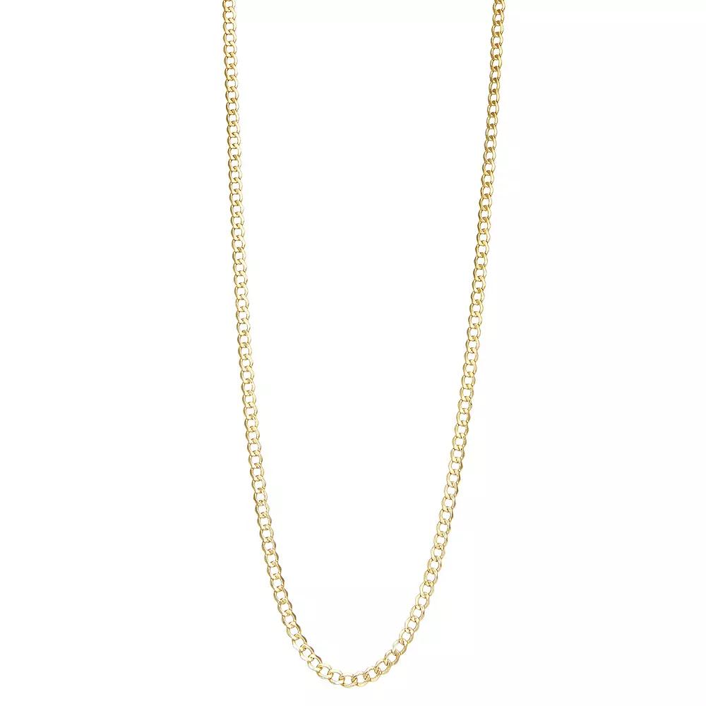 Jordan Blue 14k Gold 3.5 mm Curb Chain Necklace, Womens Product Image