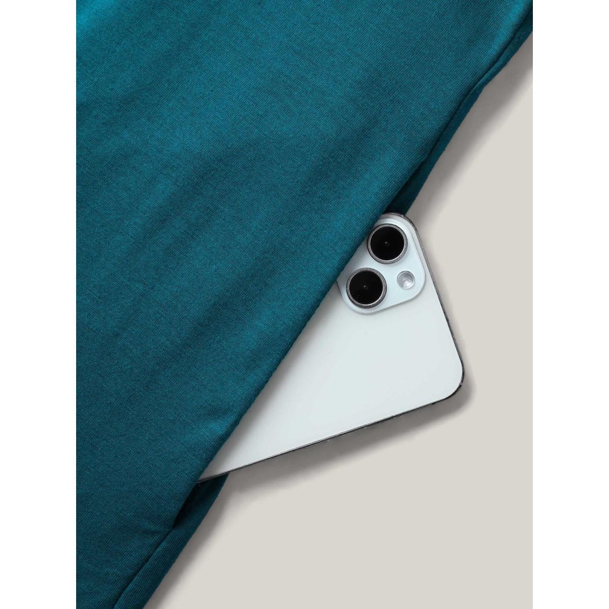 Plus Size Aegean Stretch Button Pockets Solid Jumpsuit Women Sleeveless V-neck Casual Loose Jumpsuits BloomChic 22-24/3X Product Image