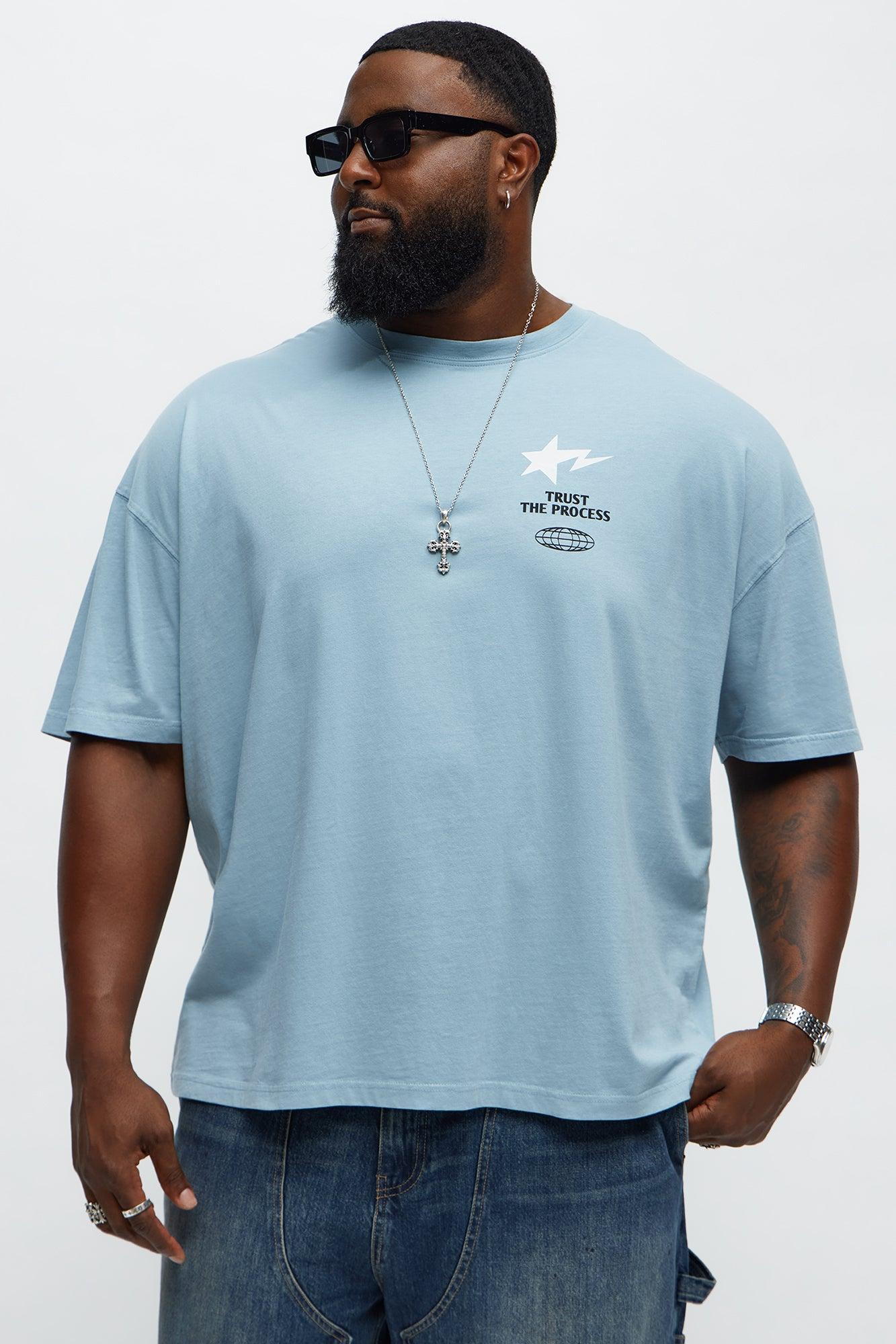 Trust The Process Oversized Short Sleeve Tee - Light Blue Product Image