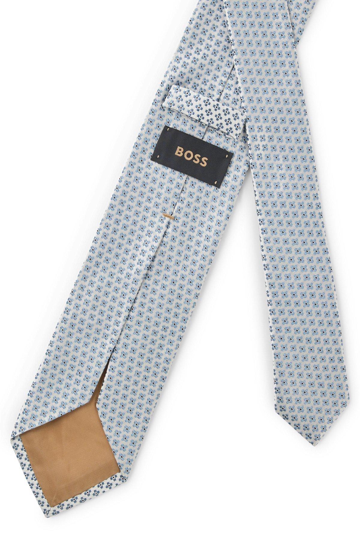 Jacquard-pattern tie in Italian-made silk Product Image