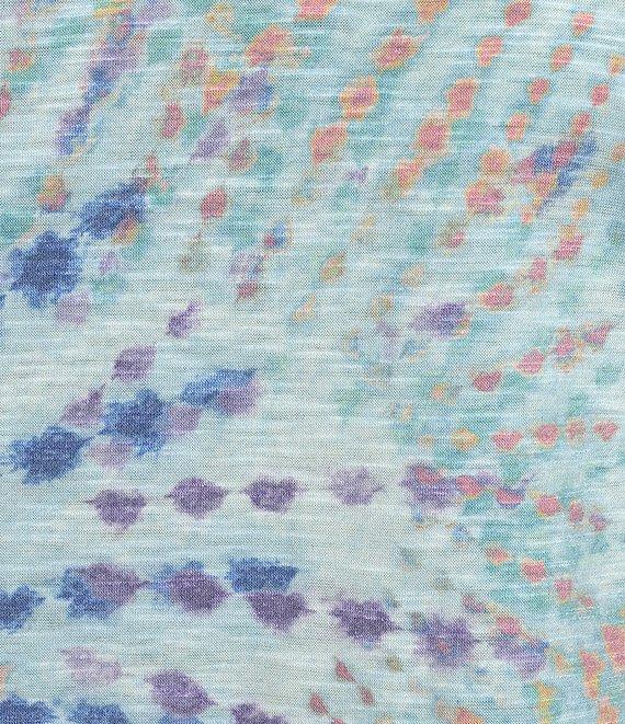 Democracy Plus Size Tie-Dye Knit Crew Neck Short Sleeve Boyfriend Tee Shirt Product Image