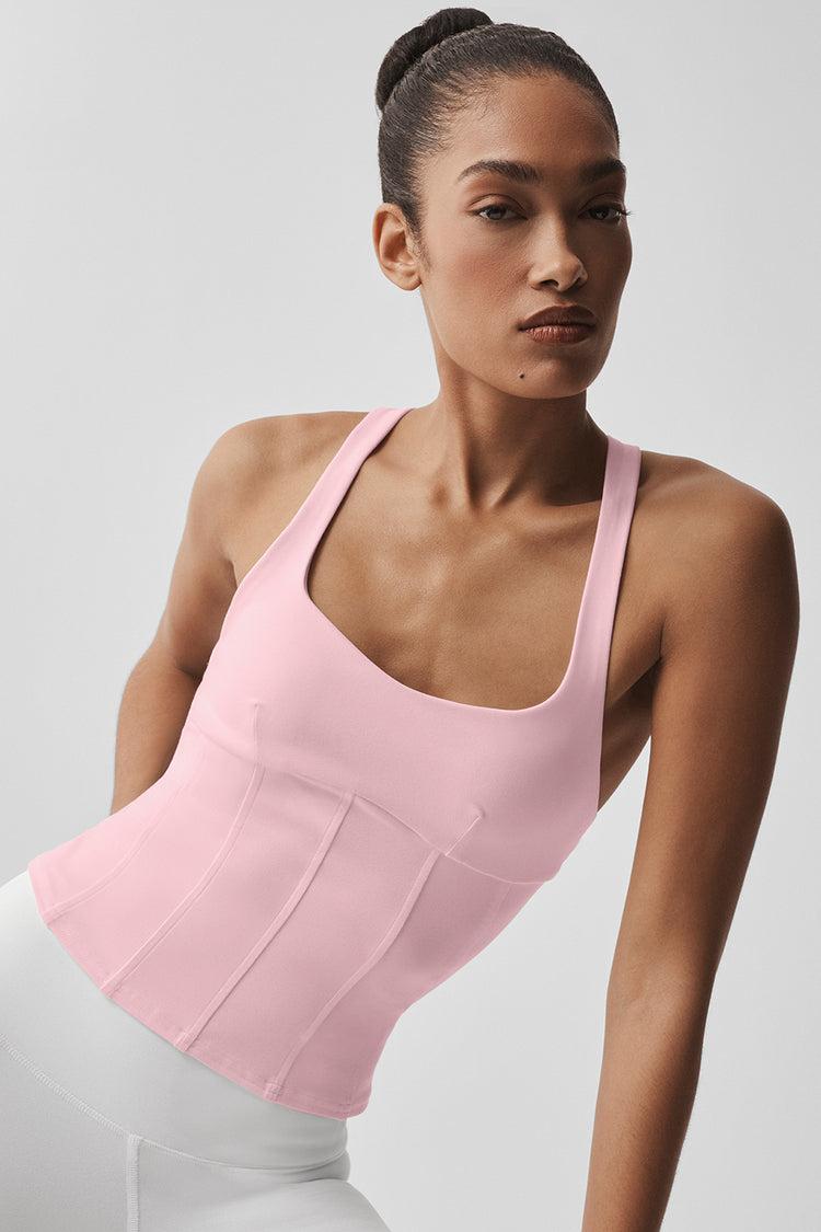 Airbrush Sparks Fly Corset Tank - Vintage Pink Product Image