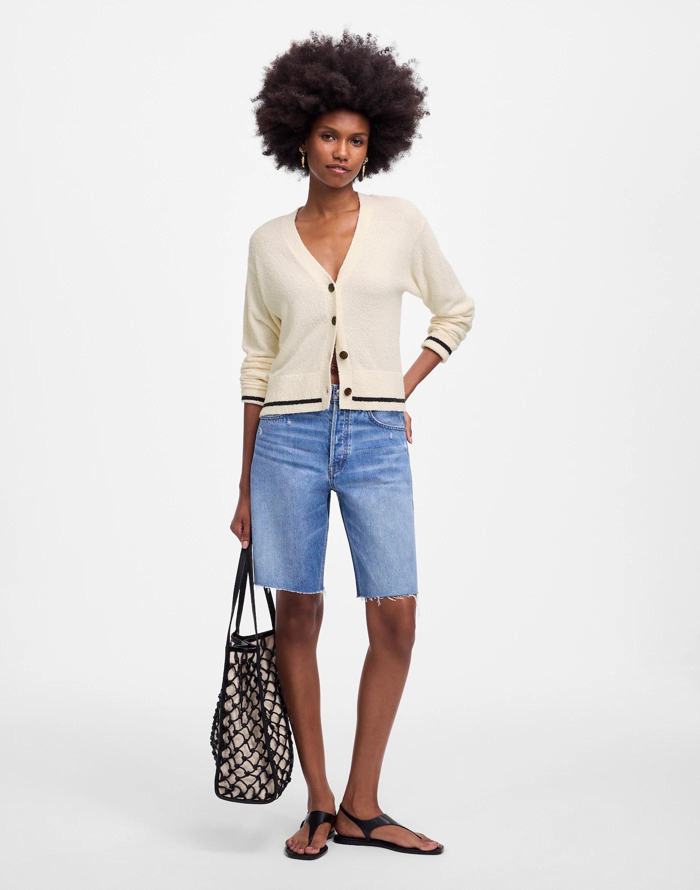 Bouclé-Knit Cardigan Product Image