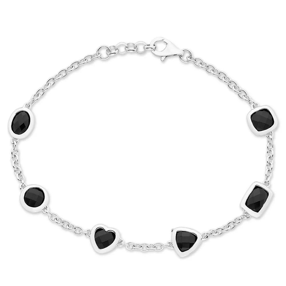 Sterling Silver & Onyx Bracelet, Women's,  Product Image