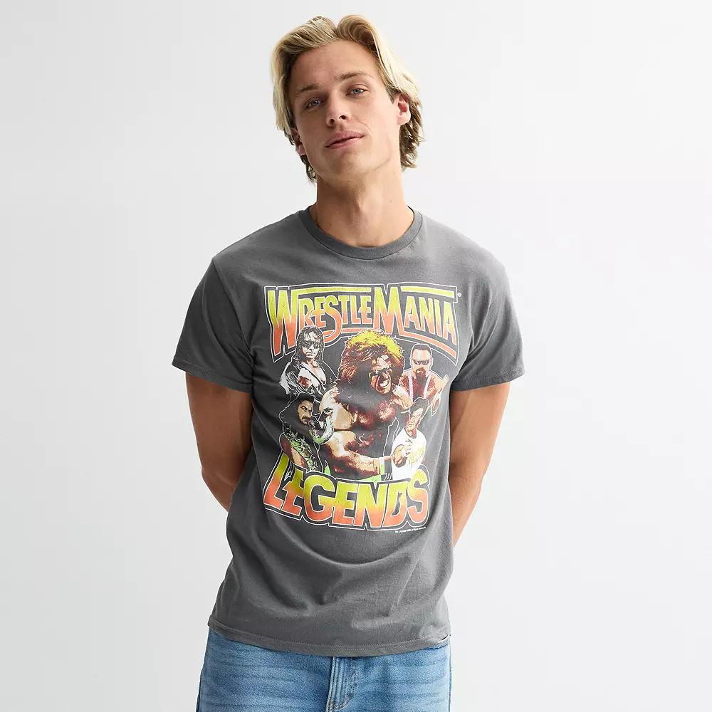 Men's WrestleMania Legends Poster Graphic Tee, Size: Large, Grey Product Image