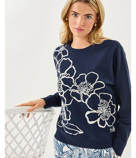 Lilly Pulitzer Ballad Floral Embroidered Crew Neck Long Sleeve Sweatshirt Product Image