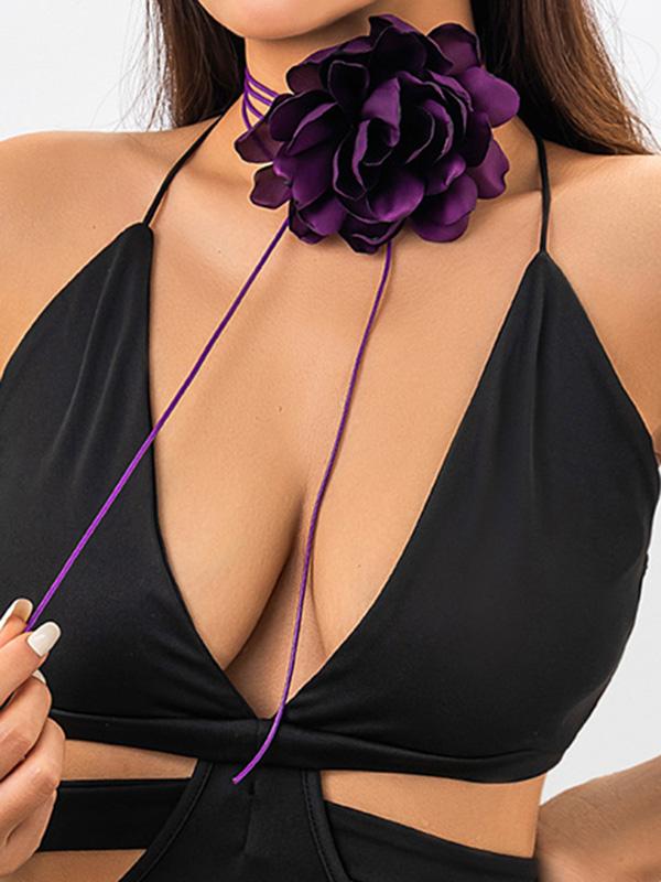 Flower Shape Lace-Up Dainty Necklace Accessories Product Image