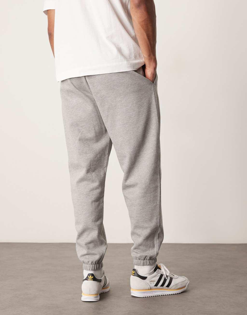 ASOS DESIGN essential tapered sweatpants in heather gray Product Image