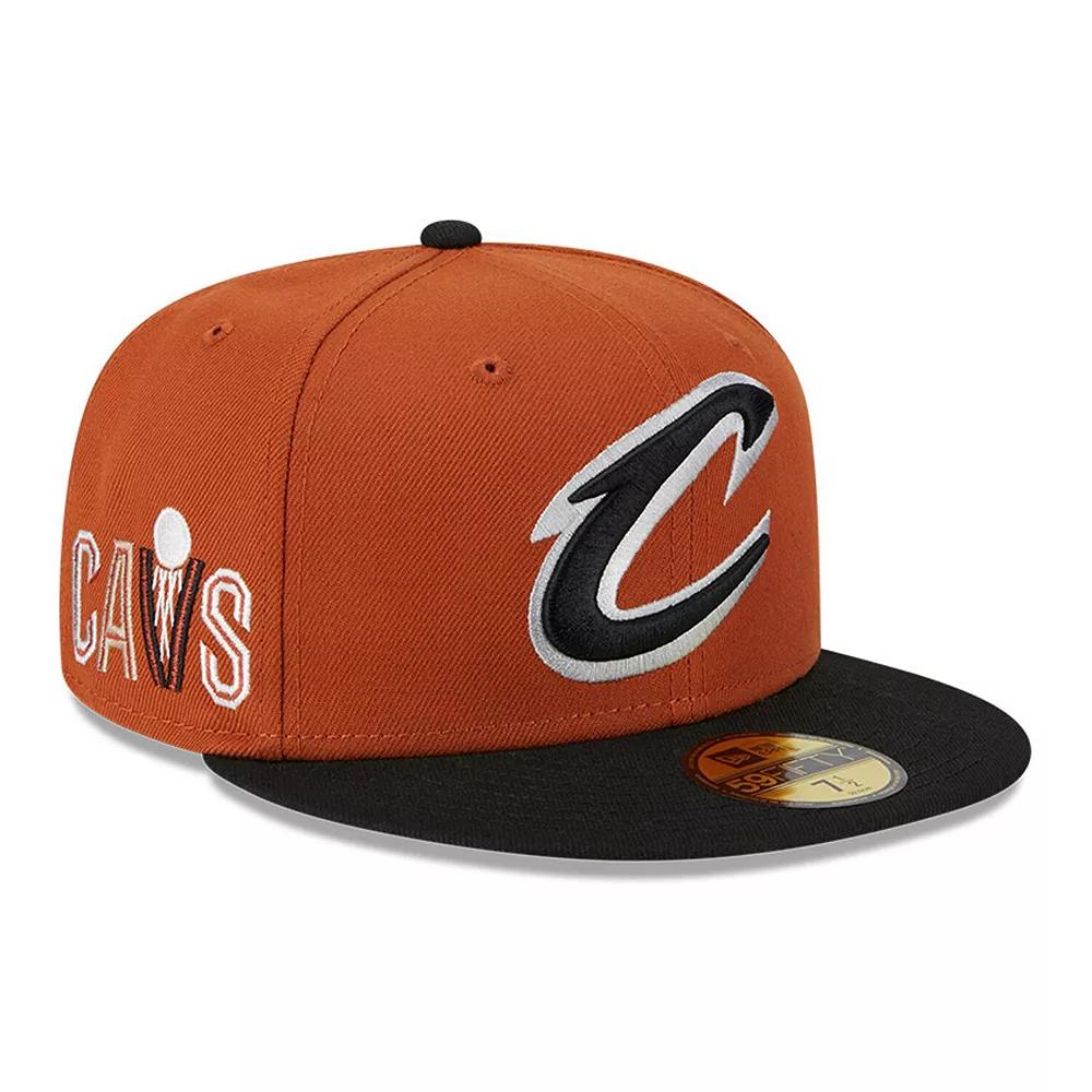 Men's New Era Rust/Black Cleveland Cavaliers Two-Tone 59FIFTY Fitted Hat, Size: 7 1/8, Team Product Image