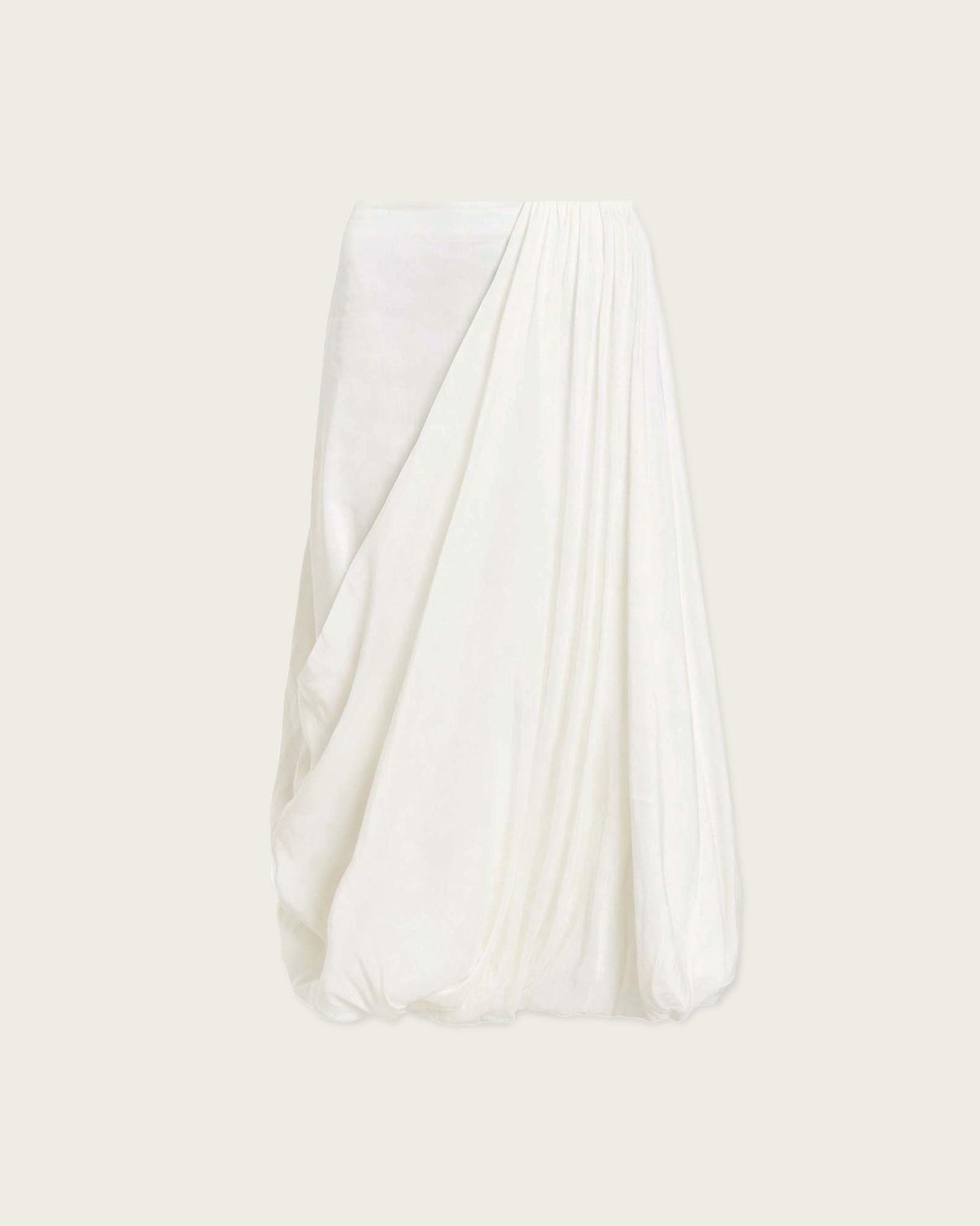 Nia Draped Midi Skirt ANTIQUE WHITE | ALLSAINTS US Product Image