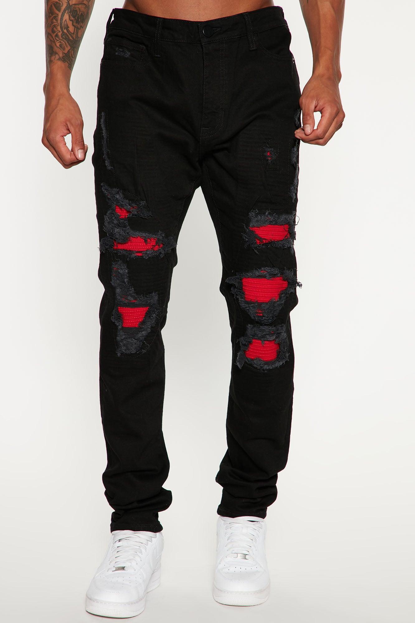 Street Repaired Stacked Skinny Jeans - Black Product Image