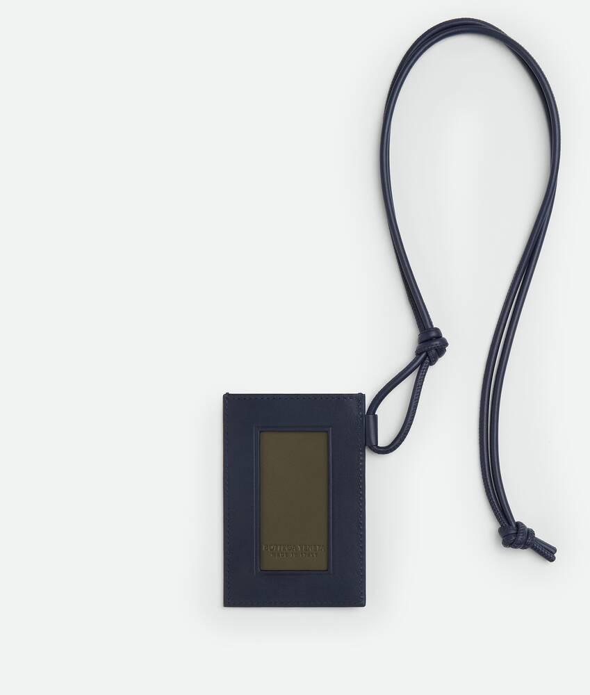 Men's Intrecciato Badge Holder in Abyss/cypress Product Image