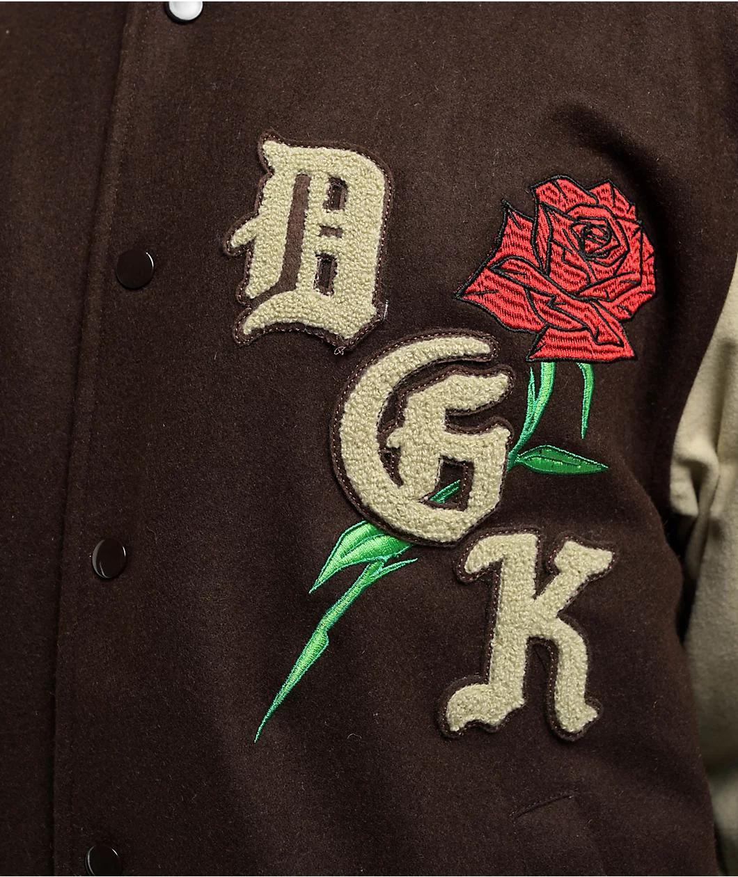 DGK Represent Letterman Brown & Tan Varsity Jacket Product Image