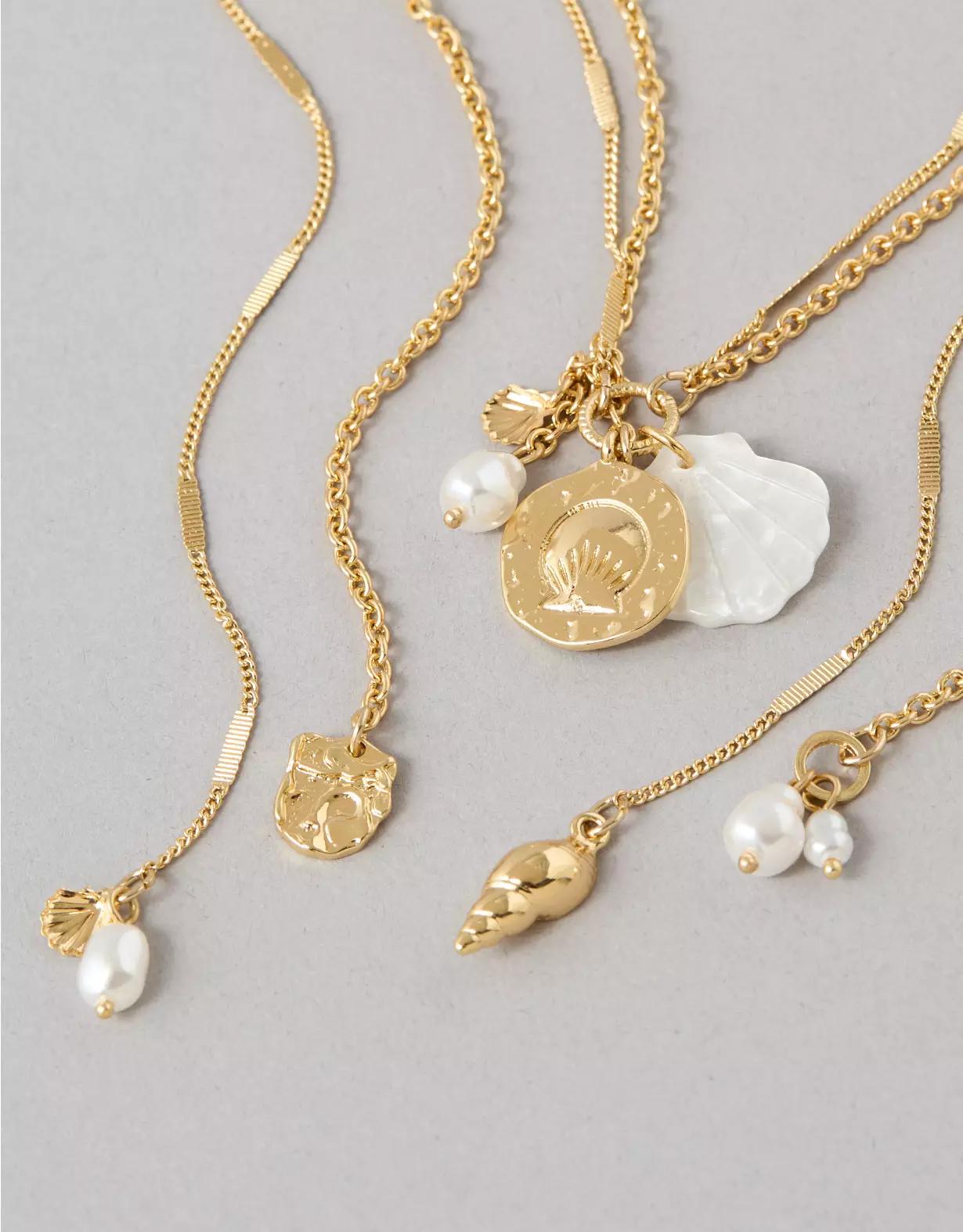 AEO Shell Pearl Long Necklace Product Image
